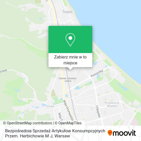 Mapa Bezpośrednia Sprzedaż Artykułow Konsumpcyjnych Przem. Herbichowie M J