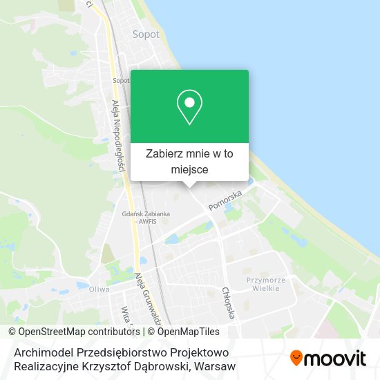 Mapa Archimodel Przedsiębiorstwo Projektowo Realizacyjne Krzysztof Dąbrowski