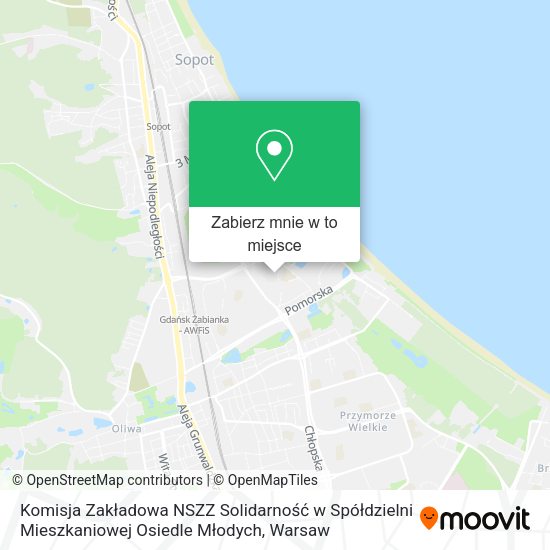 Mapa Komisja Zakładowa NSZZ Solidarność w Spółdzielni Mieszkaniowej Osiedle Młodych