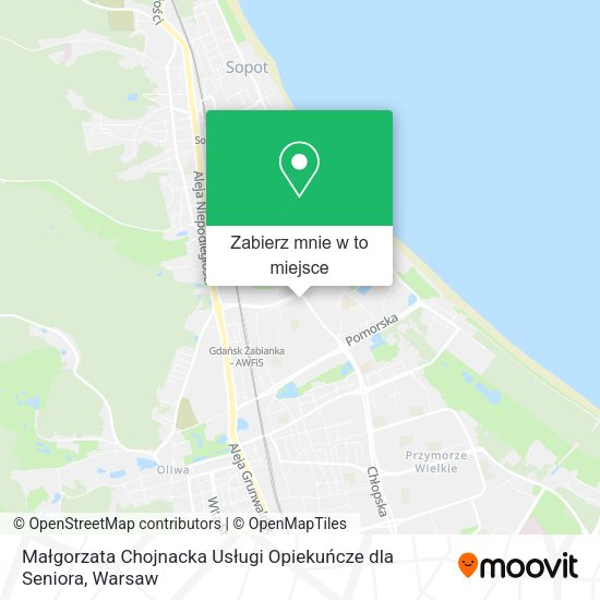 Mapa Małgorzata Chojnacka Usługi Opiekuńcze dla Seniora