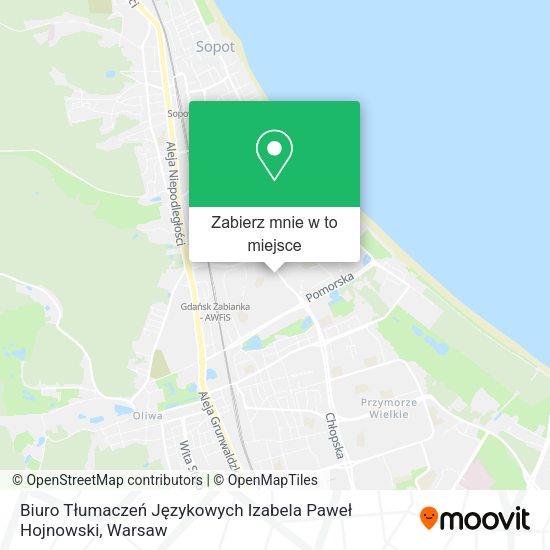 Mapa Biuro Tłumaczeń Językowych Izabela Paweł Hojnowski