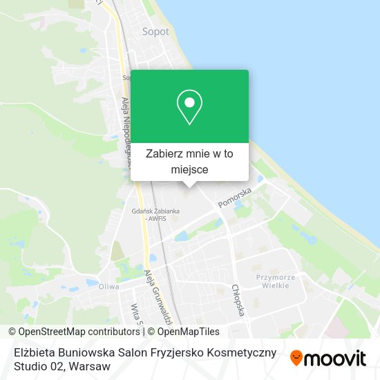 Mapa Elżbieta Buniowska Salon Fryzjersko Kosmetyczny Studio 02