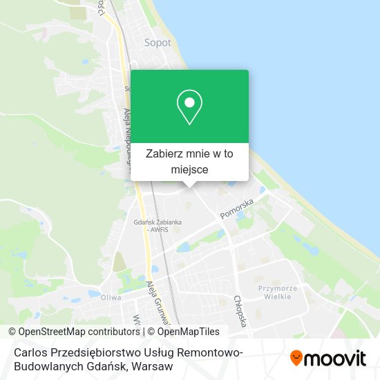 Mapa Carlos Przedsiębiorstwo Usług Remontowo-Budowlanych Gdańsk