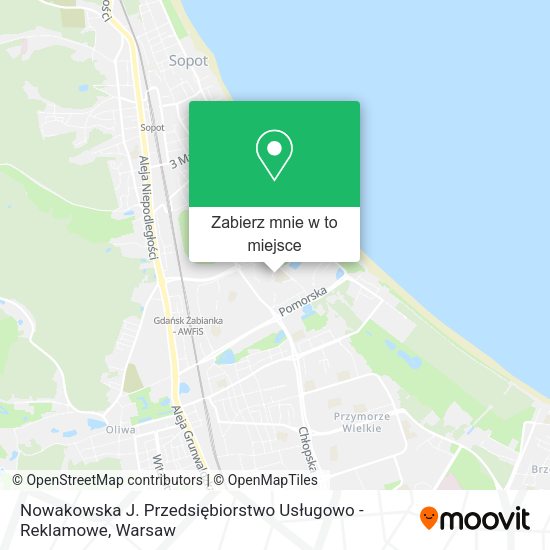 Mapa Nowakowska J. Przedsiębiorstwo Usługowo - Reklamowe