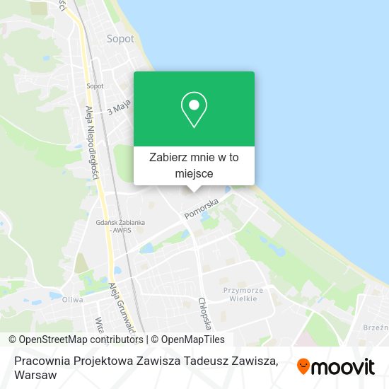 Mapa Pracownia Projektowa Zawisza Tadeusz Zawisza