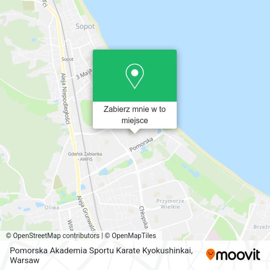 Mapa Pomorska Akademia Sportu Karate Kyokushinkai