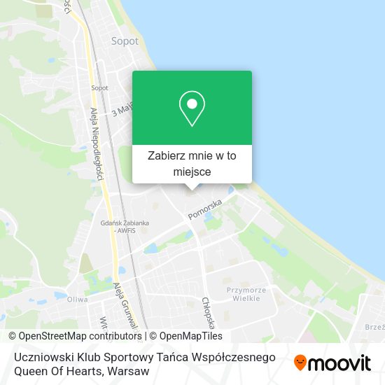 Mapa Uczniowski Klub Sportowy Tańca Współczesnego Queen Of Hearts