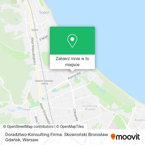 Mapa Doradztwo-Konsulting Firma. Skowroński Bronisław Gdańsk