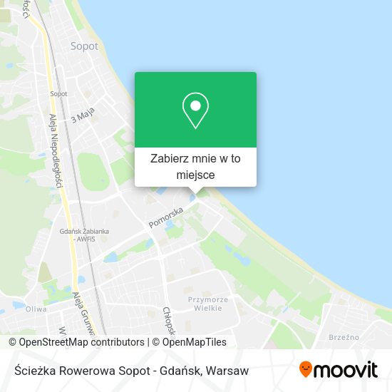 Mapa Ścieżka Rowerowa Sopot - Gdańsk