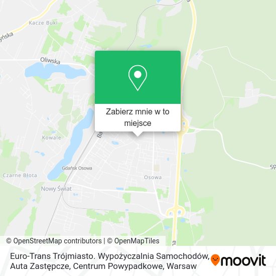 Mapa Euro-Trans Trójmiasto. Wypożyczalnia Samochodów, Auta Zastępcze, Centrum Powypadkowe