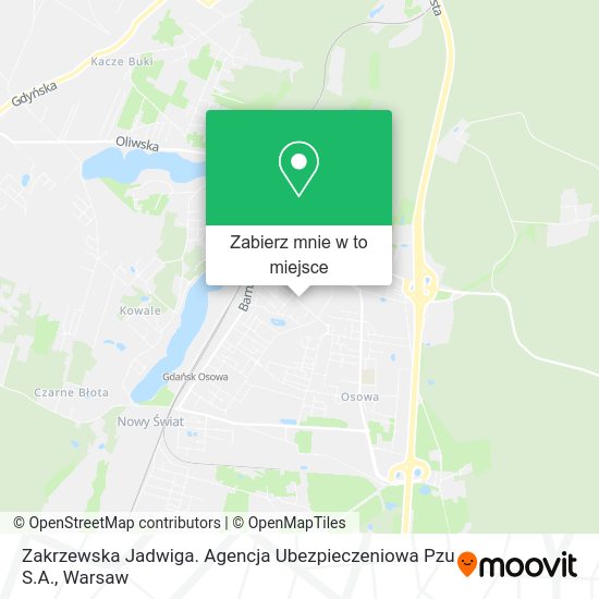 Mapa Zakrzewska Jadwiga. Agencja Ubezpieczeniowa Pzu S.A.