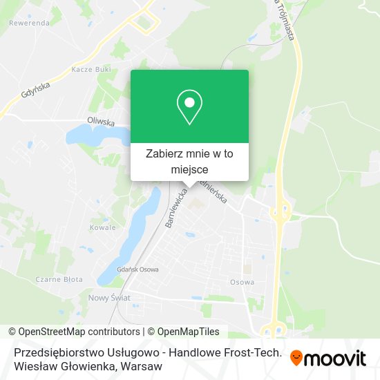 Mapa Przedsiębiorstwo Usługowo - Handlowe Frost-Tech. Wiesław Głowienka