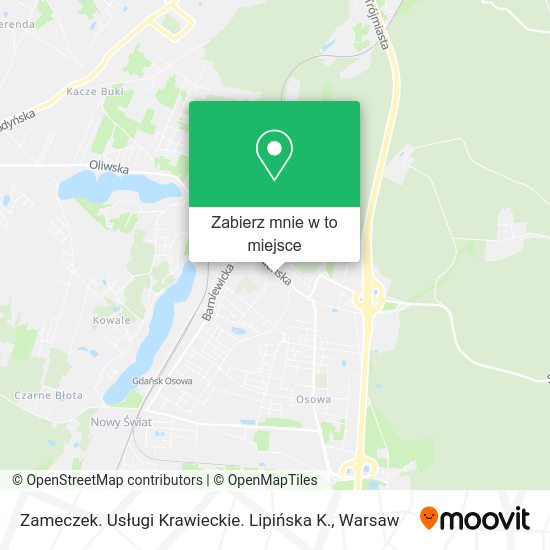 Mapa Zameczek. Usługi Krawieckie. Lipińska K.