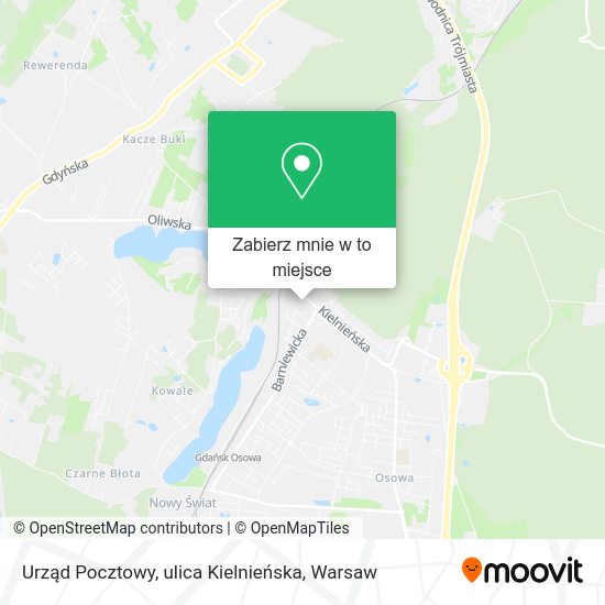 Mapa Urząd Pocztowy, ulica Kielnieńska