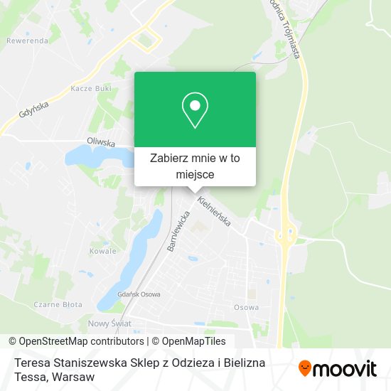 Mapa Teresa Staniszewska Sklep z Odzieza i Bielizna Tessa