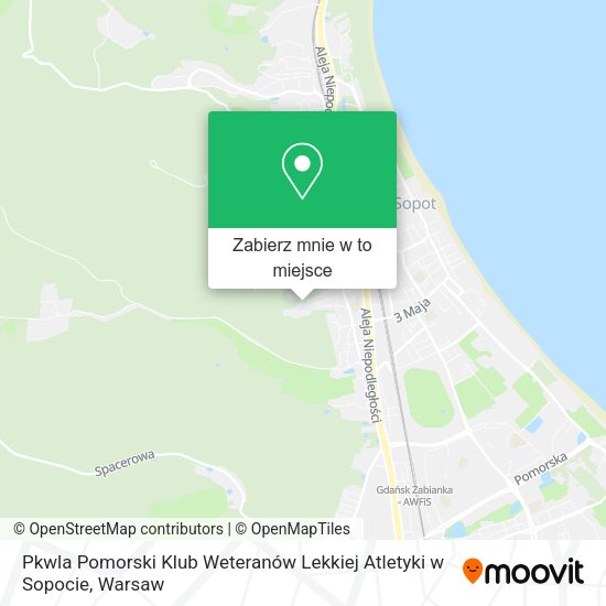 Mapa Pkwla Pomorski Klub Weteranów Lekkiej Atletyki w Sopocie