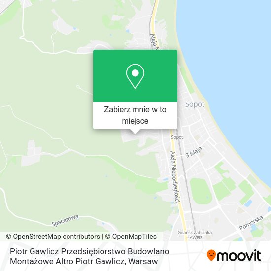 Mapa Piotr Gawlicz Przedsiębiorstwo Budowlano Montażowe Altro Piotr Gawlicz