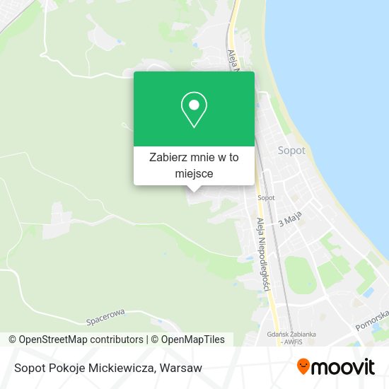 Mapa Sopot Pokoje Mickiewicza