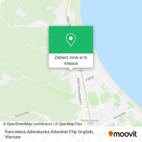 Mapa Kancelaria Adwokacka Adwokat Filip Grądzki