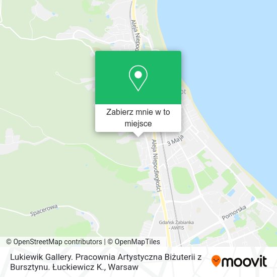 Mapa Lukiewik Gallery. Pracownia Artystyczna Biżuterii z Bursztynu. Łuckiewicz K.