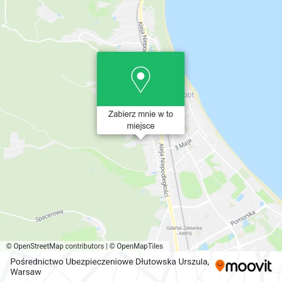 Mapa Pośrednictwo Ubezpieczeniowe Dłutowska Urszula