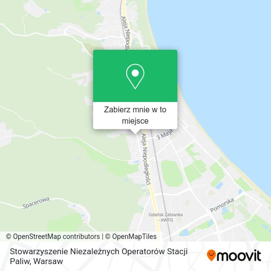 Mapa Stowarzyszenie Niezależnych Operatorów Stacji Paliw