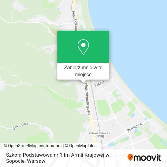 Mapa Szkoła Podstawowa nr 1 Im Armii Krajowej w Sopocie