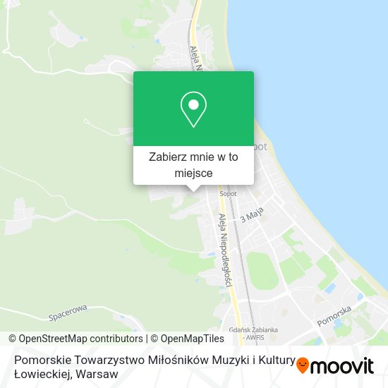 Mapa Pomorskie Towarzystwo Miłośników Muzyki i Kultury Łowieckiej