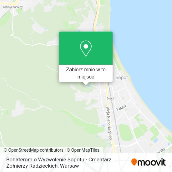 Mapa Bohaterom o Wyzwolenie Sopotu - Cmentarz Żołnierzy Radzieckich