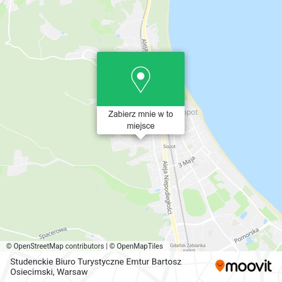 Mapa Studenckie Biuro Turystyczne Emtur Bartosz Osiecimski