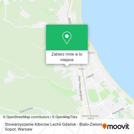 Mapa Stowarzyszenie Kibiców Lechii Gdańsk - Biało-Zieloni Sopot