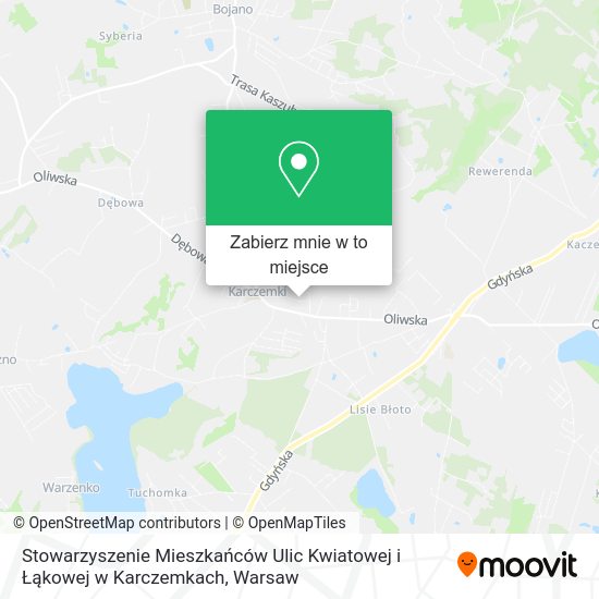 Mapa Stowarzyszenie Mieszkańców Ulic Kwiatowej i Łąkowej w Karczemkach