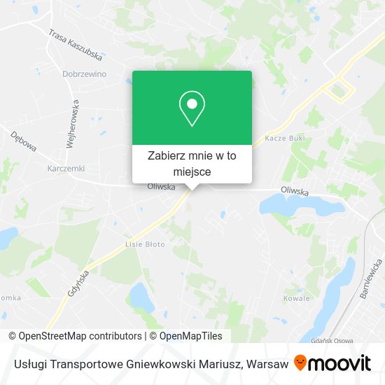 Mapa Usługi Transportowe Gniewkowski Mariusz