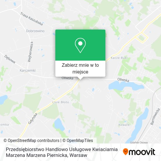 Mapa Przedsiębiorstwo Handlowo Usługowe Kwiaciarnia Marzena Marzena Piernicka