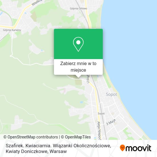 Mapa Szafirek. Kwiaciarnia. Wiązanki Okolicznościowe, Kwiaty Doniczkowe