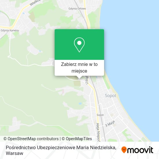 Mapa Pośrednictwo Ubezpieczeniowe Maria Niedzielska