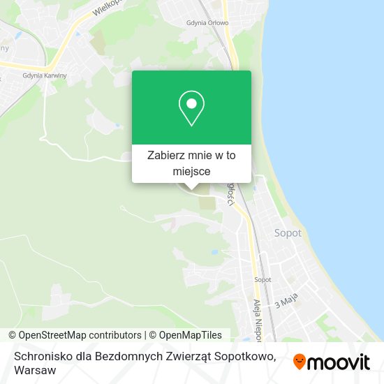 Mapa Schronisko dla Bezdomnych Zwierząt Sopotkowo