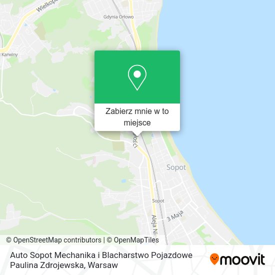 Mapa Auto Sopot Mechanika i Blacharstwo Pojazdowe Paulina Zdrojewska