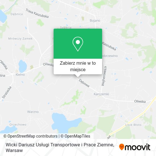 Mapa Wicki Dariusz Usługi Transportowe i Prace Ziemne