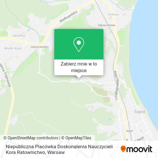 Mapa Niepubliczna Placówka Doskonalenia Nauczycieli Kora Ratownictwo