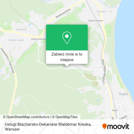 Mapa Usługi Blacharsko-Dekarskie Waldemar Kreska