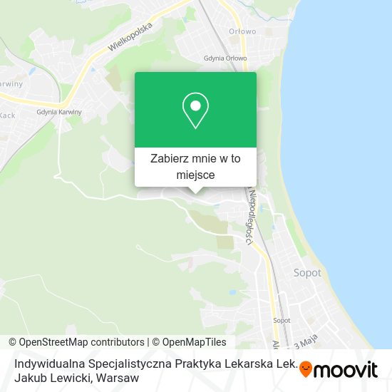 Mapa Indywidualna Specjalistyczna Praktyka Lekarska Lek. Jakub Lewicki