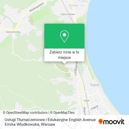 Mapa Usługi Tłumaczeniowe i Edukacyjne English Avenue Emilia Włodkowska