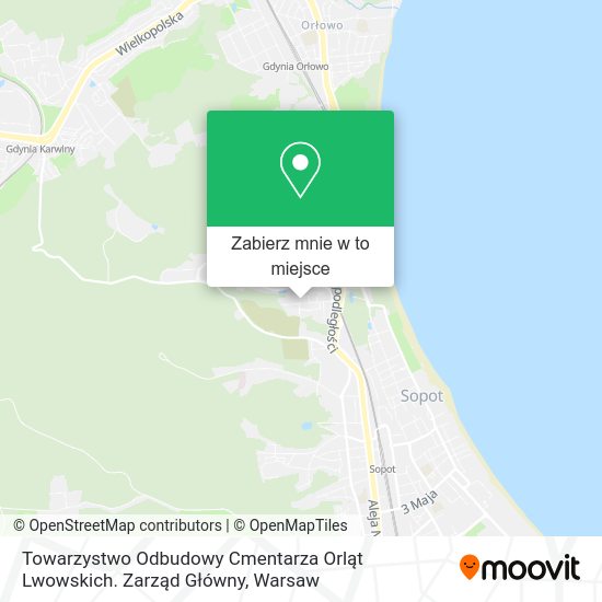 Mapa Towarzystwo Odbudowy Cmentarza Orląt Lwowskich. Zarząd Główny