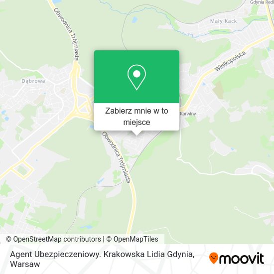 Mapa Agent Ubezpieczeniowy. Krakowska Lidia Gdynia