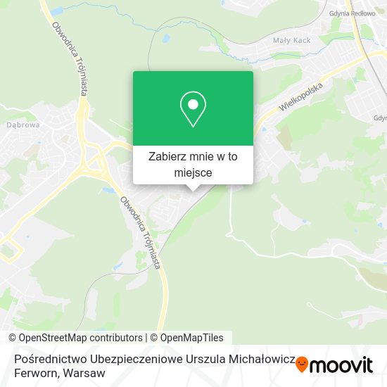 Mapa Pośrednictwo Ubezpieczeniowe Urszula Michałowicz Ferworn