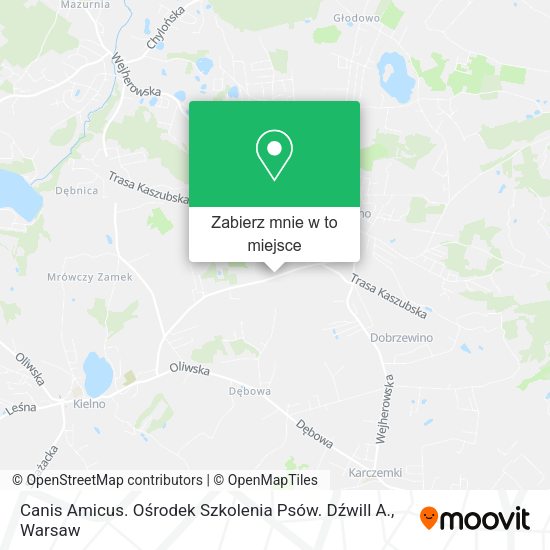 Mapa Canis Amicus. Ośrodek Szkolenia Psów. Dźwill A.