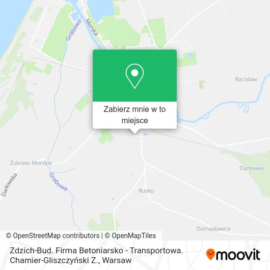 Mapa Zdzich-Bud. Firma Betoniarsko - Transportowa. Chamier-Gliszczyński Z.