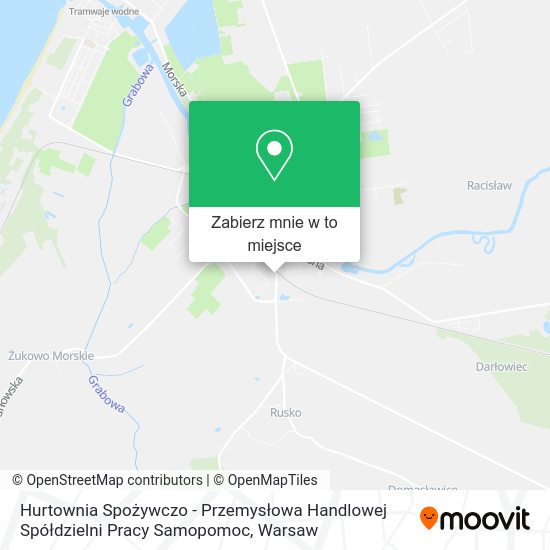 Mapa Hurtownia Spożywczo - Przemysłowa Handlowej Spółdzielni Pracy Samopomoc