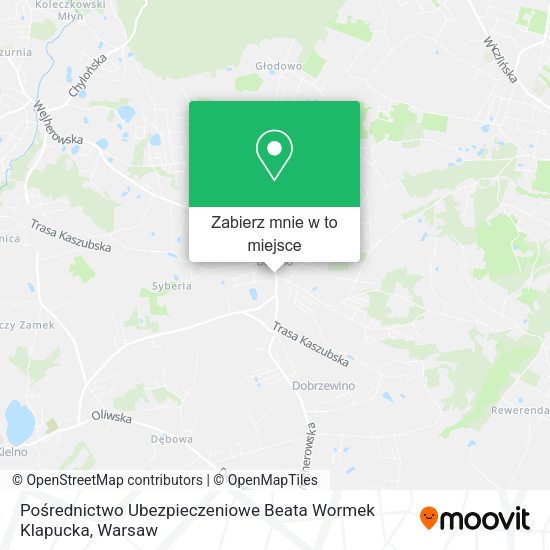 Mapa Pośrednictwo Ubezpieczeniowe Beata Wormek Klapucka